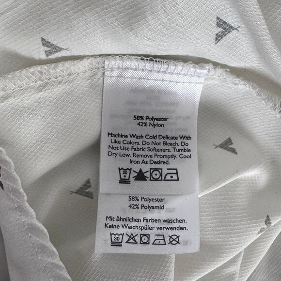 Eddie Bauer White TeePee Medium Button Front Short Sleeve Shirt Poly Nylon - Picture 5 of 8